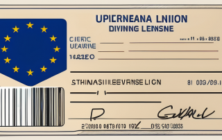 A european union driving license being transformed into a different design