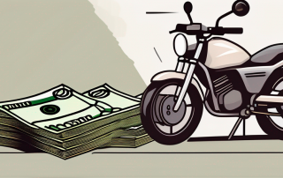 A motorbike next to a stack of euro bills