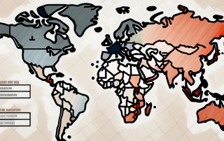A german driving license placed on a world map