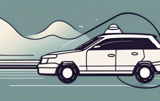 A car with a stopwatch floating above it