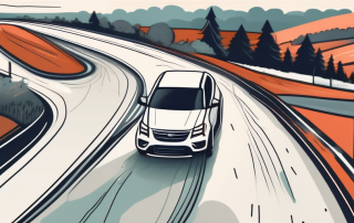 A polish landscape with a road winding through it