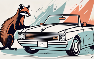 A marten causing damage to a car's engine