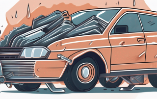 A marten damaging a car engine