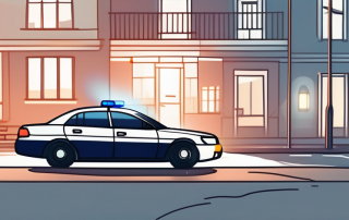 A car with its headlights on in the night