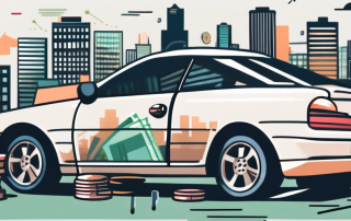 A car with various tax-related items such as a calculator