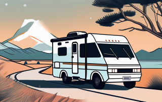 A motorhome on a scenic road