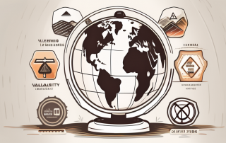 A globe with various international road signs and a driver's license