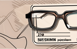 A pair of glasses resting on a driving license