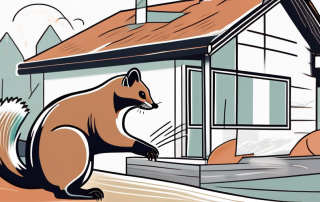 A marten causing damage to a house