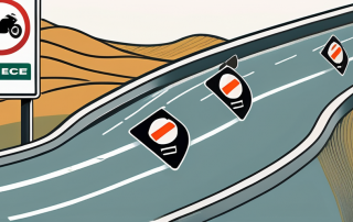 A motorcycle on a winding road