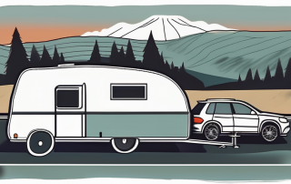 A german highway (autobahn) with a caravan and a car