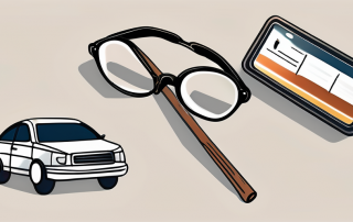 A pair of glasses resting on a driving license