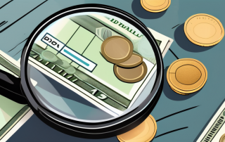 A driving license with a magnifying glass over it