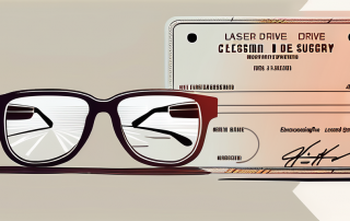 A pair of glasses next to a driver's license
