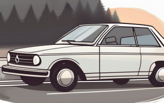 A car with its headlights on