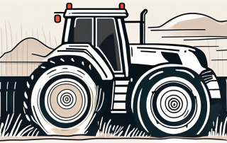 A tractor in a field with a protective shield around it