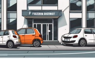 The exterior of the pforzheim district office with a focus on the driver's license department