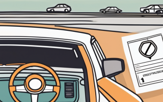 A driving test sheet with multiple choice questions