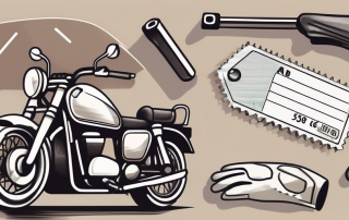 A motorcycle with a price tag attached