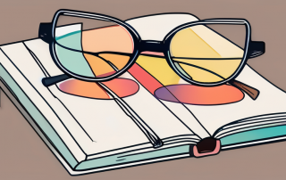 A pair of glasses with different colored lenses