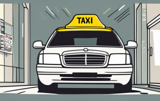 A german taxi cab with an open door