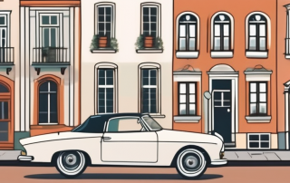 A vintage car with a tax disc marked with a check symbol