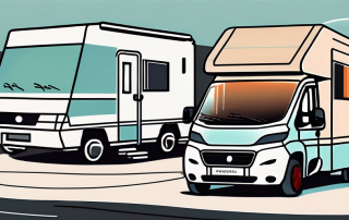 A kastenwagen (panel van) and a motorhome parked side by side