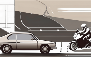 A car and a motorcycle