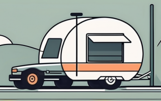 A car pulling a trailer on a road