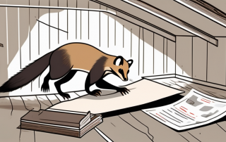 A marten causing damage in the attic of a house