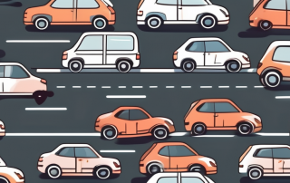 A car with l-plates on a road