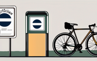 A bicycle next to a german traffic sign
