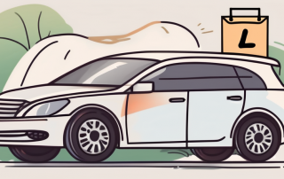 A car with a learner's 'l' sign on it