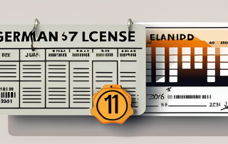 An expired german driver's license next to a calendar with the date marked off