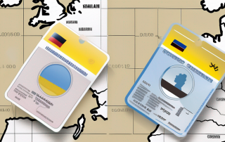 A ukrainian driver's license next to a german driver's license
