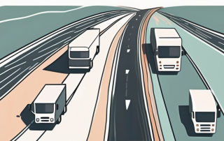 A bus and a truck on a road