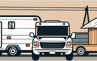 A car towing a trailer