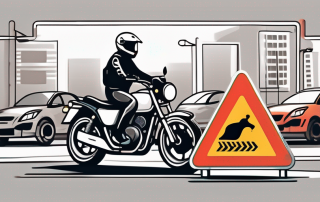 A motorcycle with a learner's plate attached