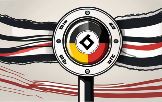 A german flag combined with an international driving symbol