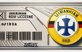 A ukrainian driver's license next to a german road sign