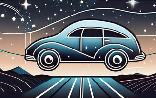 A starlit sky with a constellation shaped like a car