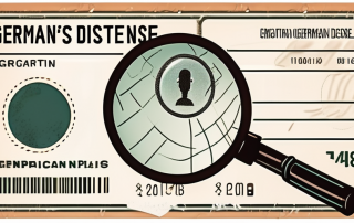 A german driver's license magnified under a detective's magnifying glass