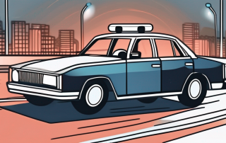 A car on the road with no one in the driver's seat