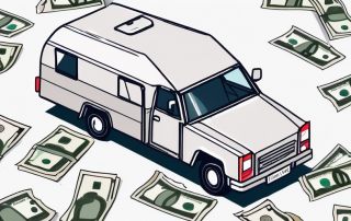 A trailer attached to a car with euro notes scattered around