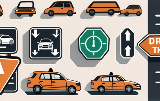 A driving theory book opened up with traffic signs and a car