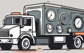 A truck with various symbols representing different qualifications and modules such as a steering wheel for driving skills