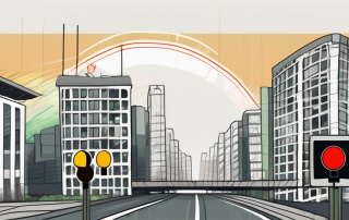 A german traffic light with a large