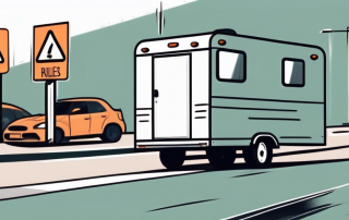 A small trailer on a road