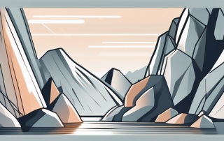 A mountain landscape with rocks tumbling down