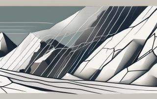 A mountain landscape with loose rocks tumbling down